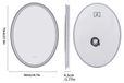 Miroir de salle de bain LED - Miroir mural et de maquillage ovale - 50x70 cm - Éclairé, sans cadre - Anti-buée - 3 couleurs de lumière avec fonction mémoire