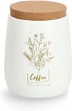 Zeller Koffie bewaarblik/bus - metaal/kurk - creme/goud - 11 x 13 cm - 750 ml