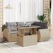 Prolenta Maison Exclusive - 5-delige tuinmeubelset met sofa en kussens, beige, van polyrotan