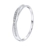 Lucardi Dames Ring met zirkonia - Ring - Cadeau - Echt Zilver - Zilverkleurig