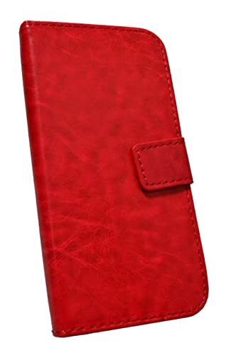 V-Design BV 637 bookcase voor Nokia 6.2 rood kaartvakken fotovenster magnetische sluiting premium kunstleer klaphoes case cover etui beschermhoes compatibel met Nokia 6.2