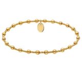 Lucardi - Dames Stalen goldplated kralenarmband voor dames - Armband - Staal - Goudkleurig - 17 cm