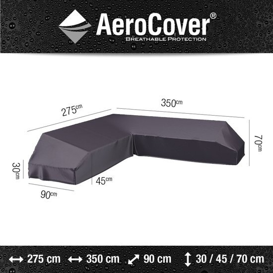 AeroCover platform loungesethoes 350X275x90xH30/45/70 cm L - antraciet