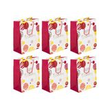 Eurowrap - 32484-2Cpack - Set van 6 Roze Cadeauzakken - Groot Formaat 26,5x14x33cm