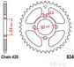 JT-prockets Jt Sprockets 420 Jtr834.35 Steel Achtertandwiel Zilver 35t