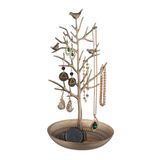 Relaxdays Sieradenboom - Kettingen - Oorbellen - Armbanden - 30x16x15 cm - Metaal - Goud