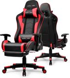 GTPLAYER - Gamingstoel met Bluetooth - Met Voetsteun en 3D Armleuningen - Zwart rood