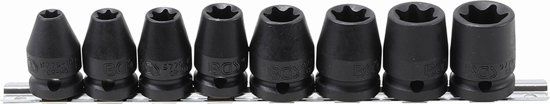 Bgs Kracht-dopsleutelset - Krachtdoppen - Krachtdop - Slagmoerdoppen E-profiel 125 mm 1/2 E10 - E24 8-delig 9779