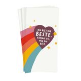 Grafik Werkstatt Zakdoekenset, 10 stuks, met opschrift in het Duits "Du bist die Beste"