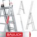 Baulich Multifunctionele aluminium ladder - 3 secties - 3x14, met stabilisator, draagvermogen 150 kg, maximale werkhoogte 962 cm, licht, duurzaam
