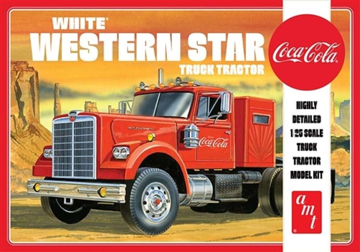 Amt 1:25 1160 White Western Star - Semi Tractor - Coca Cola Plastic kit