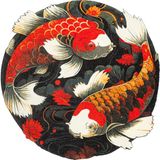 w+d Decor Couple Koi 90 x 90 cm, intérieur et extérieur, lavable