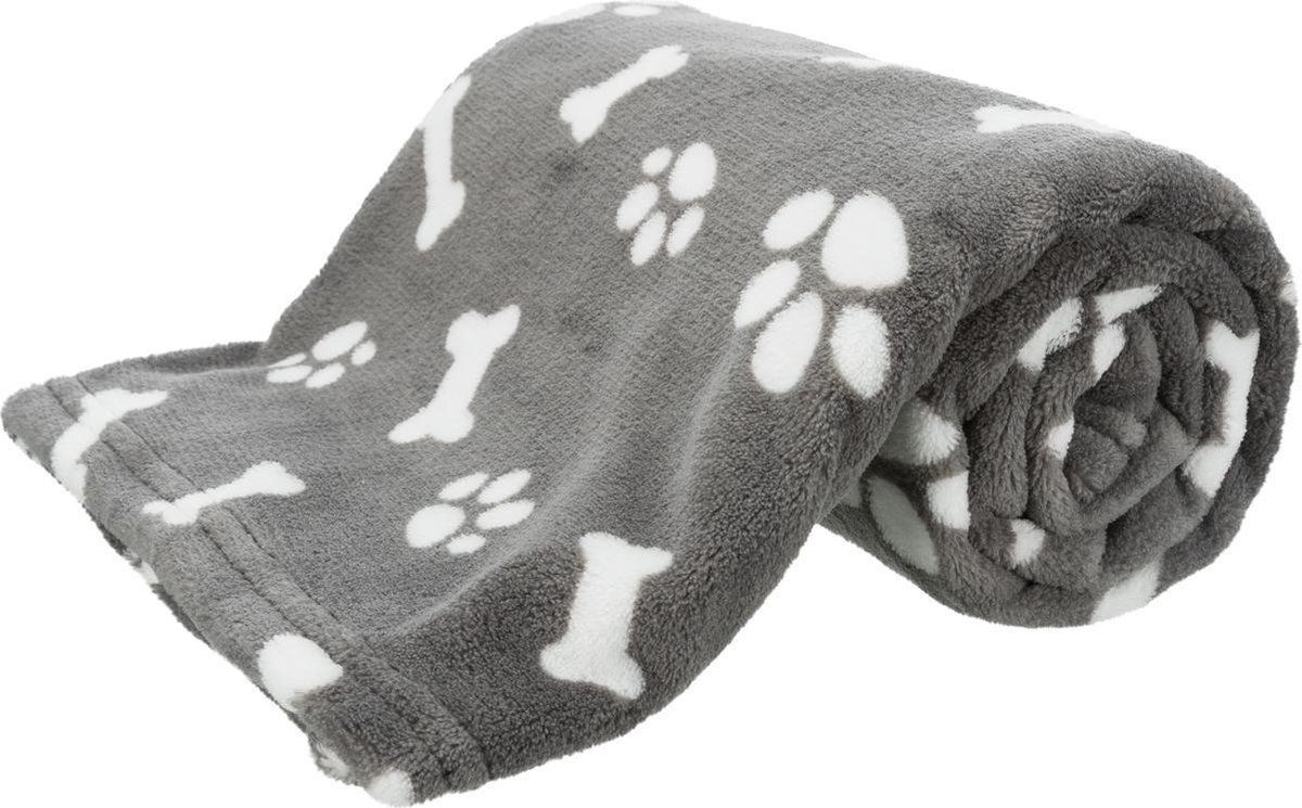 TRIXIE hondendeken kenny fleece bot / pootjes grijs 150 x 100 cm