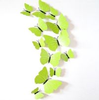 Merkloos 3D-Vlinders.nl Lime groene 3D-vlinders