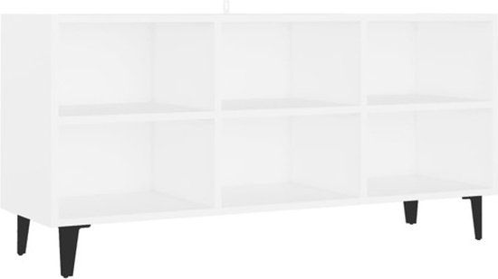 vidaXL Tv-meubel met metalen poten 103,5x30x50 cm wit