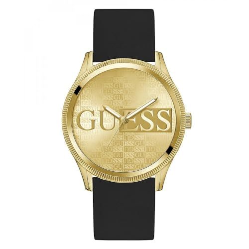 GUESS Reputation siliconen herenhorloge, Zwart, Klassiek