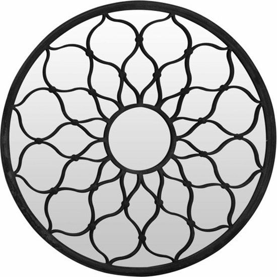 vidaXL Tuinspiegel rond 40x3 cm ijzer zwart