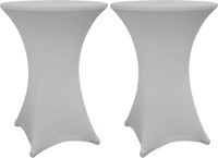 Lumaland Set van 2 opstaande tafelhoezen, 70-75 cm, zilvergrijs