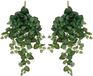 Mica Decorations Hedera klimop kunstplant - 2x - donkergroen - hangplant - L25 x B25 x H80 cm