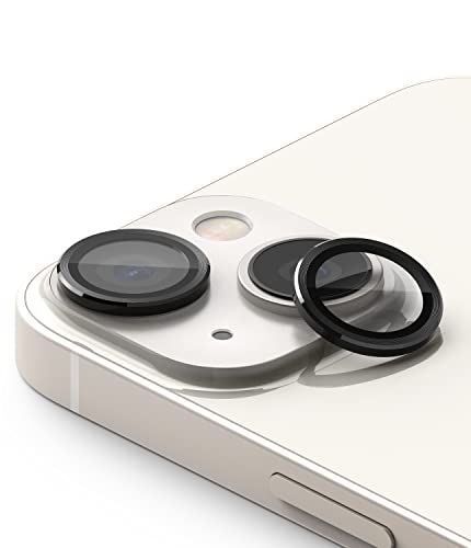 Ringke Camera Lens Frame Glass Protector Compatibel met iPhone 14 Plus en iPhone 14 - Black Zwart