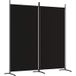 Cloison de séparation 2 panneaux noir 175x180 cm tissu