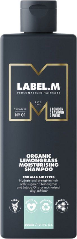 Label.M Lemongrass Organic Moisturising Shampoo 1000ml - For All Hair Types - Unisex
