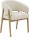 Goossens Chaise de salle à manger Hayley - Avec accoudoir - Tissu - Beige