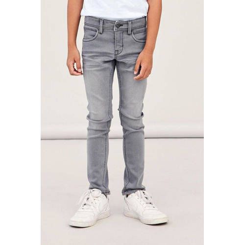 NAME IT KIDS slim fit jeans NKMSILAS grijs
