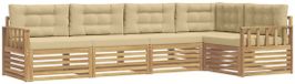 vidaXL - Hoek loungeset - 5 zitplekken - Wit en Beige - Polyester