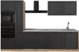 Vicco Complete keukeneenheid R-Line, Antraciet landelijk/Goudkleurig Eiken, 310 cm marmer werkblad