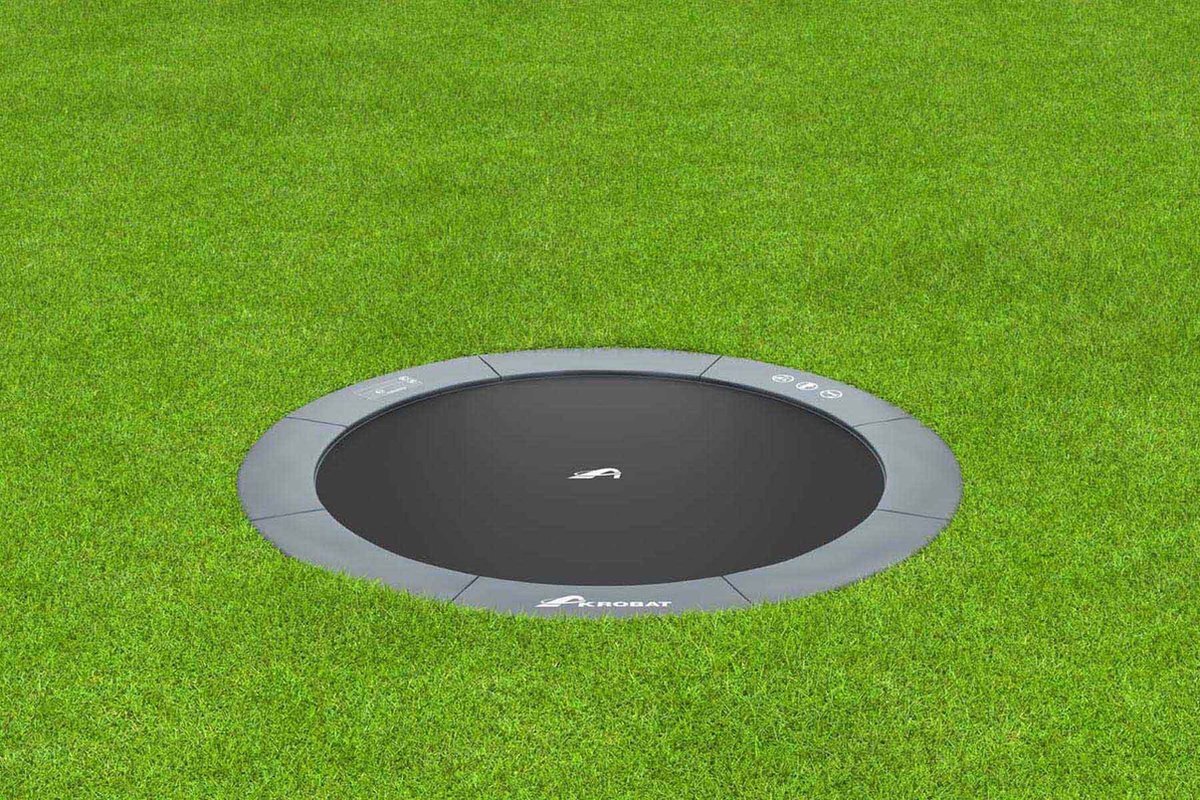 12SPRINGS / Akrobat Akrobat Orbit Flat To The Ground Trampoline - 430 cm - Antraciet