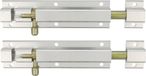 AMIG Schuifslot/Plaatgrendel - 2x - Aluminium - 25cm - Zilver - Incl. Schroeven - Deur/Raam