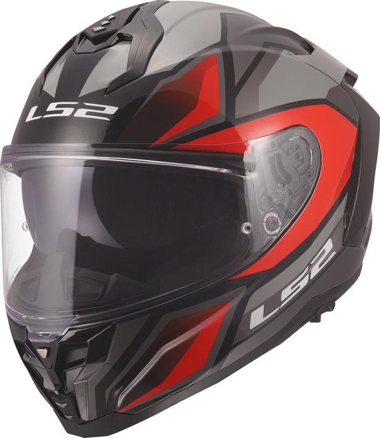 LS2 FF817 Challenger II Viper Helm - Integraalhelm - Grijs/rood - Maat XS