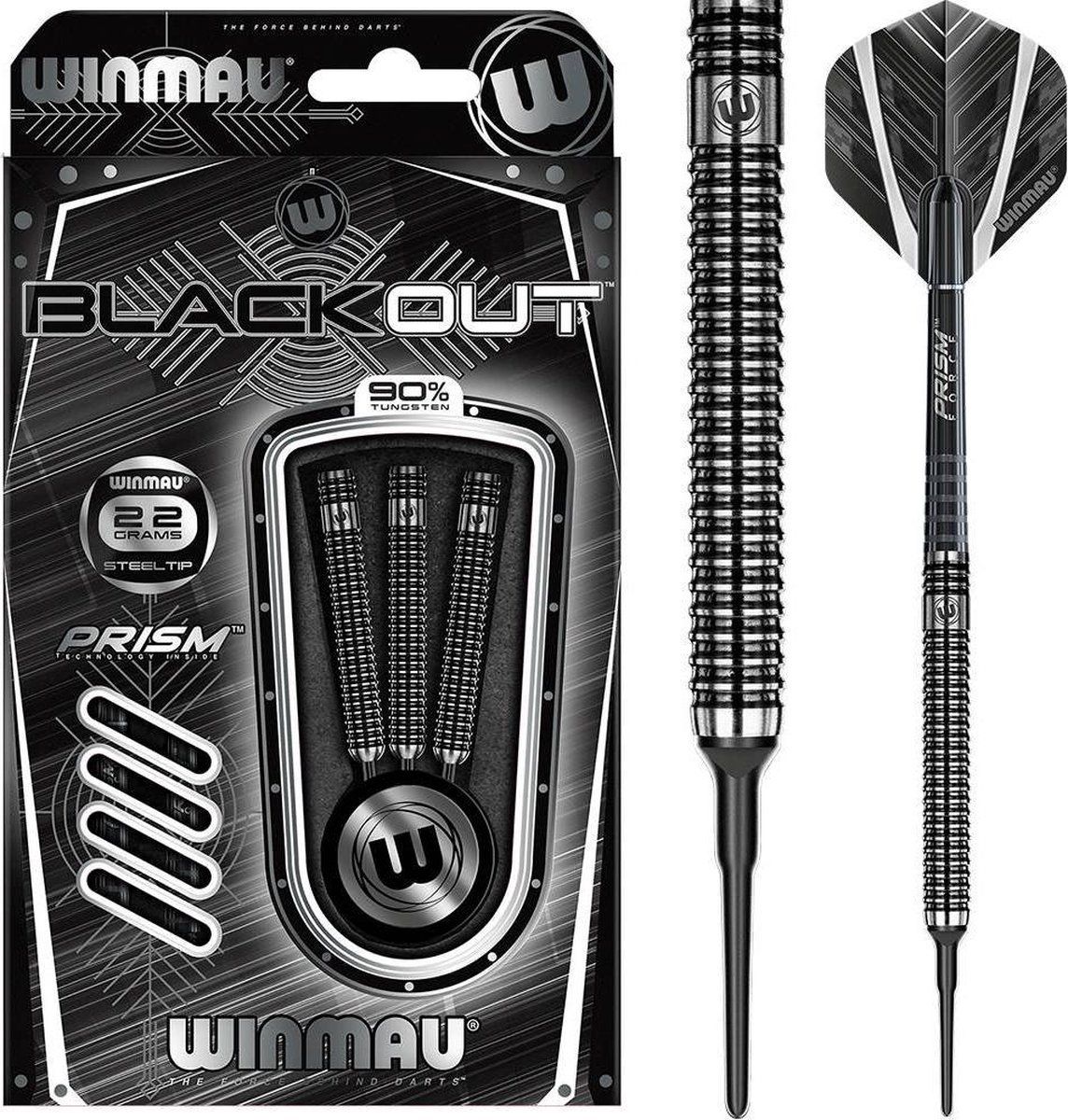 WINMAU Blackout 90% Soft Tip Dartpijlen - 18 Gram