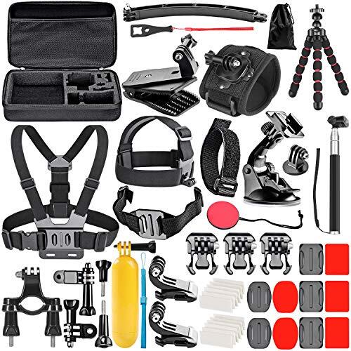 Neewer Upgraded 50-in-1 Action Camera Accessoire Kit Compatibel met GoPro Hero 10 9 8 Max 7 6 5 Zwart GoPro 2018 Sessie Fusion Zilver Wit Insta360 DJI AKASO APEMAN Campark SJCAM Action Camera etc