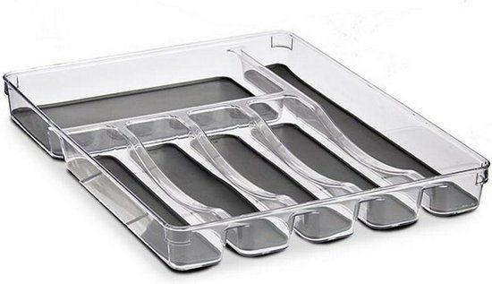 Merkloos Drawer Organizer Grey Transparent Plastic Silicone (32,3 x 4,5 x 40 cm)