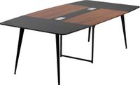 Vevor Conferentietafel, Vergadertafel voor 10 Personen, 6-Delige Set, 240 X 120 Cm, Bootvormig Bureau, Seminartafel, Vergadertafel, Multifunctionele Tafel, Pauzetafel met metalen Poten voor Kantoor en Vergaderruimte