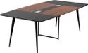 Vevor Conferentietafel, Vergadertafel voor 10 Personen, 6-Delige Set, 240 X 120 Cm, Bootvormig Bureau, Seminartafel, Vergadertafel, Multifunctionele Tafel, Pauzetafel met metalen Poten voor Kantoor en Vergaderruimte