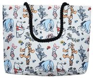 Disney Winnie de Poeh draagtas voor vrouwen, Eeyore Piglet Teigetje Bloemen Print Lichtgewicht Reistas, Grote Canvas Portemonnee, Outfit Accessoire, Werk Tote, Dagelijkse Carry-All Tote, Meerkleurig