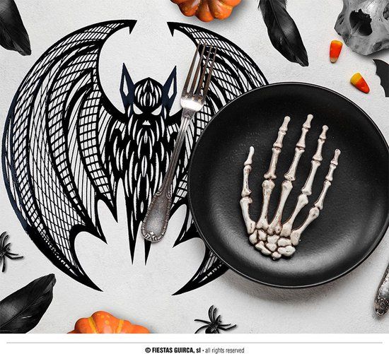 Fiestas Guirca - Placemat Halloween vleermuis - Oranje - Plastic
