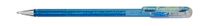 Pentel K110-DMNX Hybrid Dual Metallic Gel Roller - Glitter Gel - Schrijfkleur blauwgrijs/metallic blauw & zilver, lijndikte 0,5 mm, 12 stuks