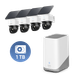 Eufy SoloCam S340 (4-Cam Pack) + HomeBase S380 + 1 To Disque Dur Blanc
