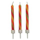 PME CA021 Verjaardagskaarsjes & Taartsterretje, Groen, Rood, Geel, 10 Stuks
