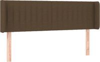 vidaXL Hoofdbord met randen 147x16x78/88 cm stof donkerbruin