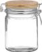 Urban Living Pot de stockage/pot de conservation - 700 ml - verre - avec fermeture à levier - couvercle en bambou