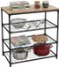 Gerimport Étagère de rangement 4 niveaux avec étagère - métal/bois - 60 x 30 x 69 cm - noir