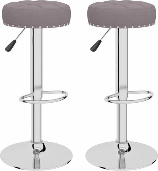 VidaXL Barkrukken 2 stuks stof taupe