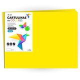 Cartulina m-office Cartulina de Colores, Cartulina Grande 50x65 cm de Colores Fluor, Cartulinas de Colores Fluor 180gr para Manualidades, Diseños Creativos y Proyectos de Arte (x250 hojas, amarillo fluor)