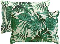 vidaXL - Kussensloop - 2 st - Houten Bladpatroon - 30 x 50 cm - Polyester