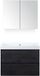 BES LED Maxx XL Badmeubelset 80 cm - Black Oak - Wastafel Just Zonder Kraangat met Spiegelkast